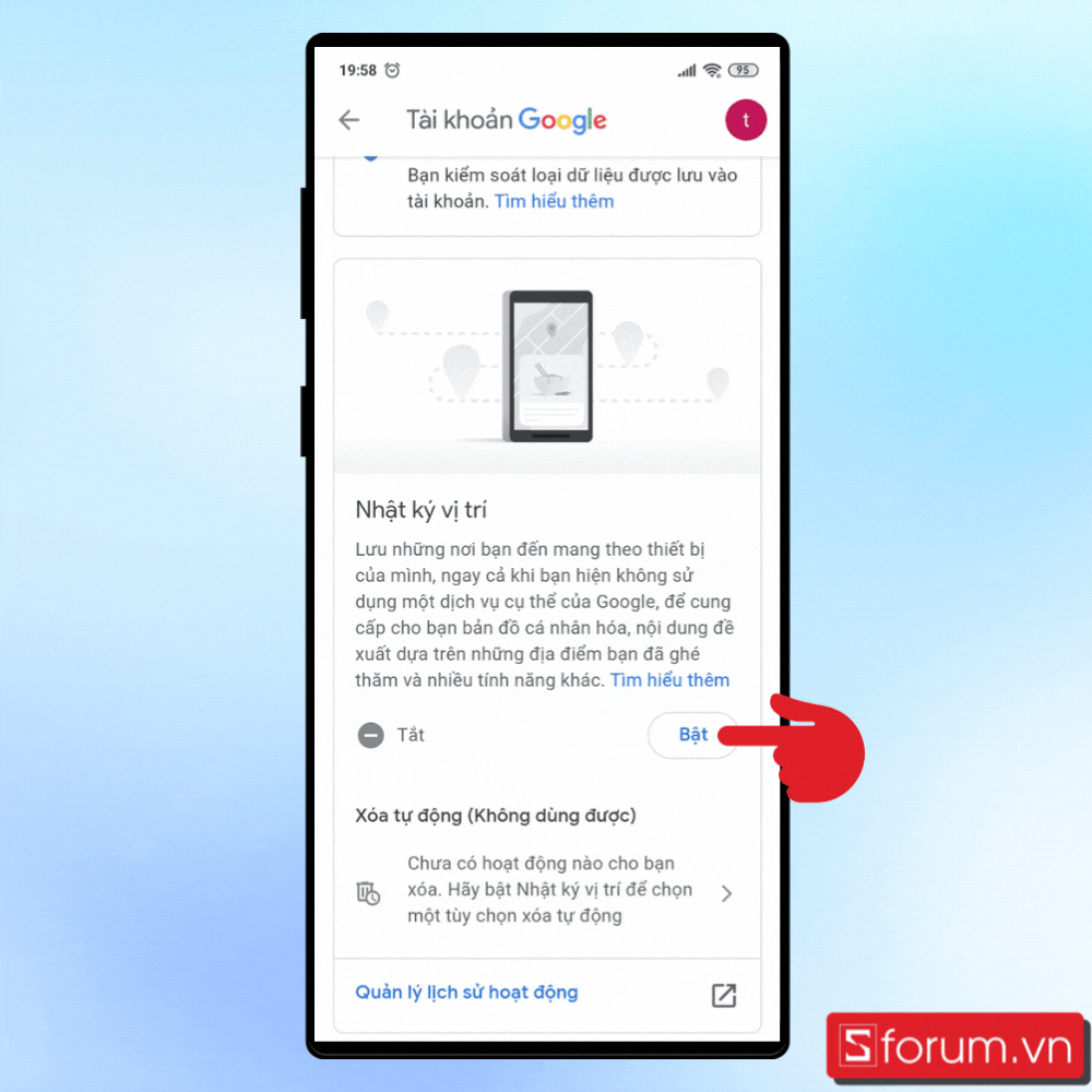 Cách bật Nhật ký vị trí trên Google Maps - Bước 3