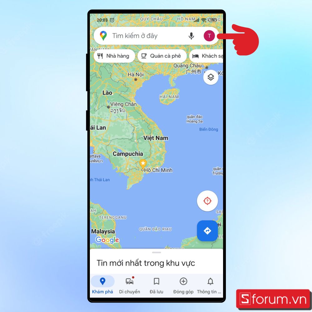 Cách xem dòng thời gian trên Google Maps - Bước 1