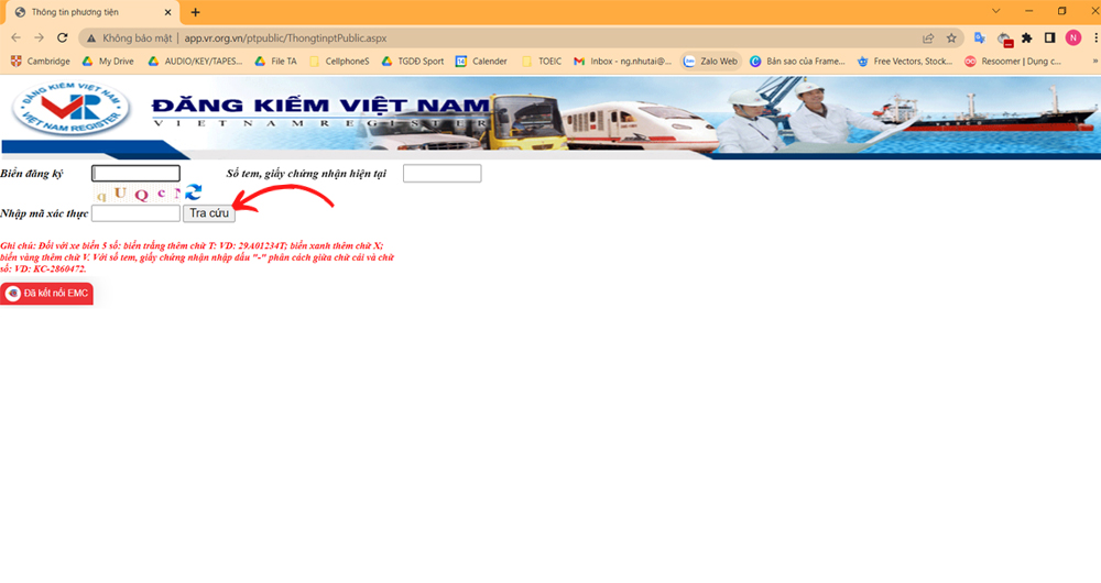 Cách tra cứu biển số xe ô tô Online - Bước 2 