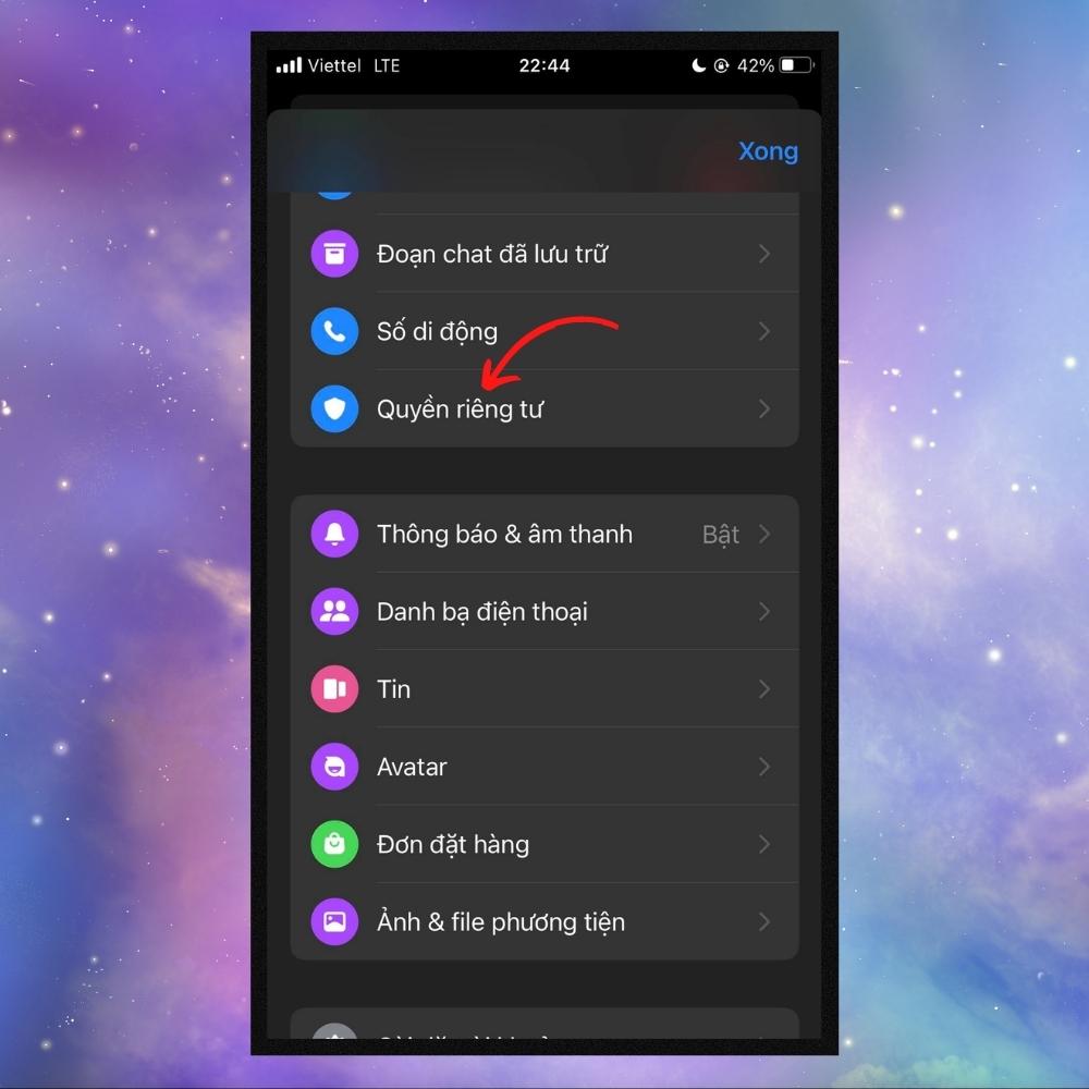 Cách đặt mật khẩu Messenger - Bước 2 