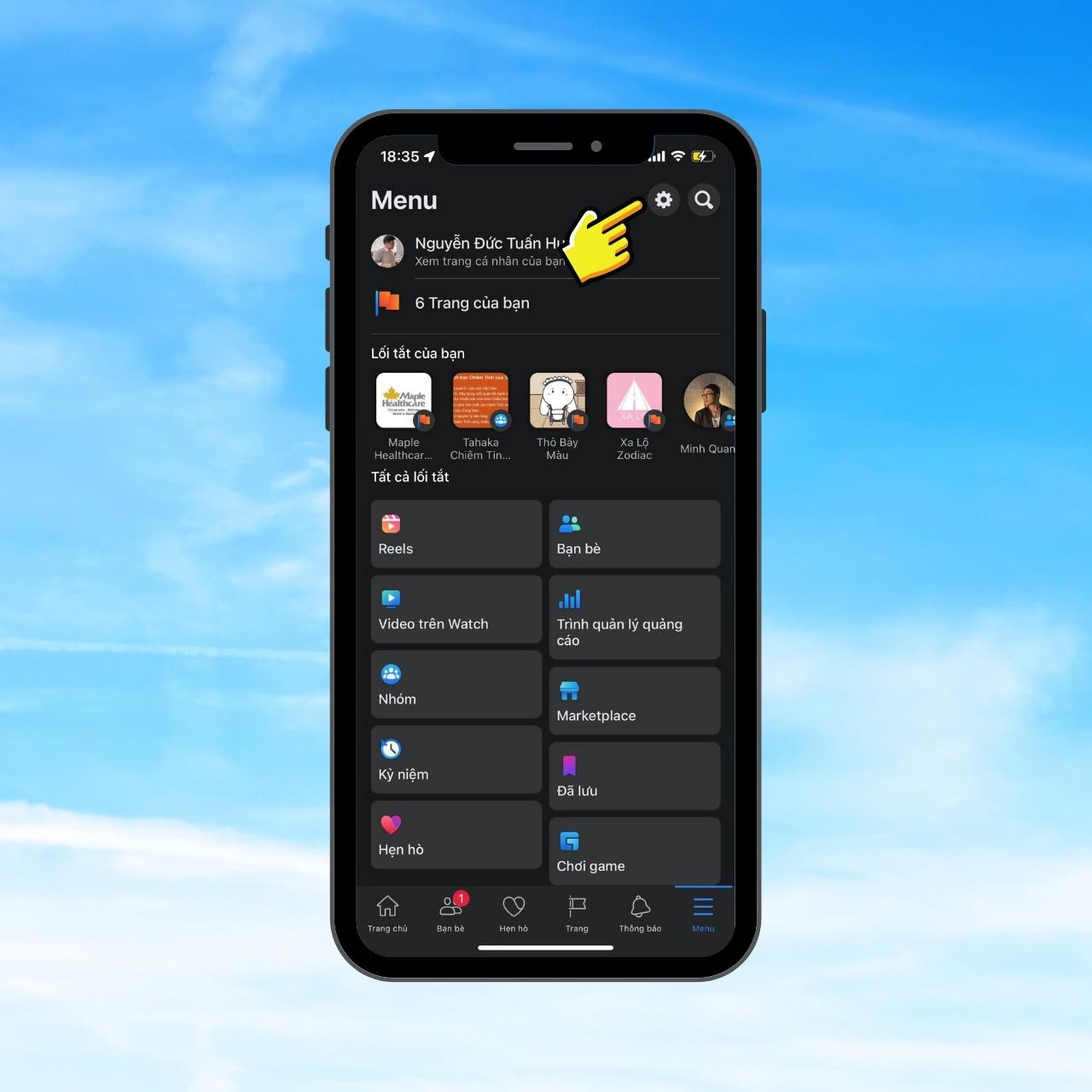 Gỡ tài khoản messenger trên điện thoại - Bước 1