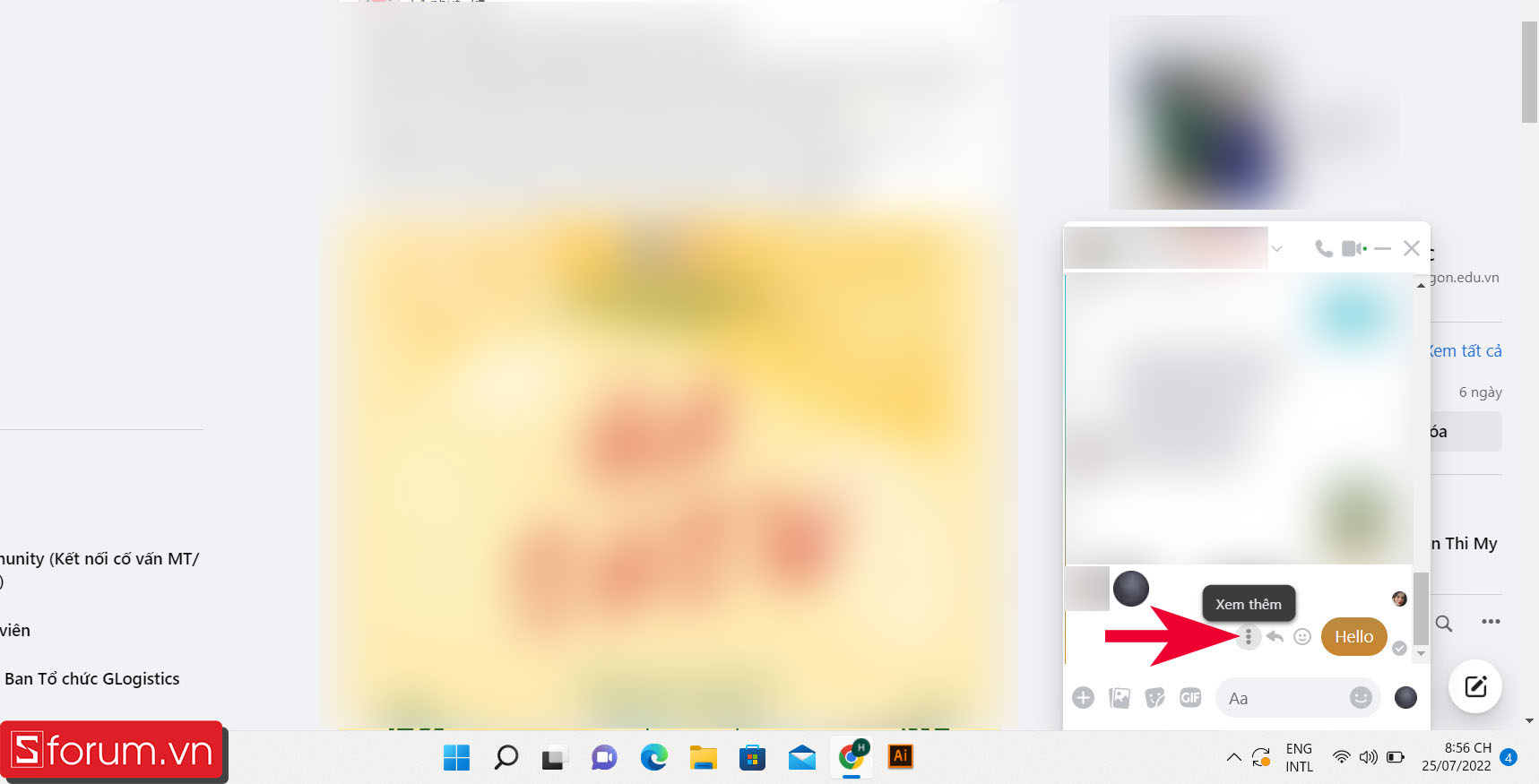 Cách thu hồi tin nhắn trên Messenger bằng máy tính - bước 2