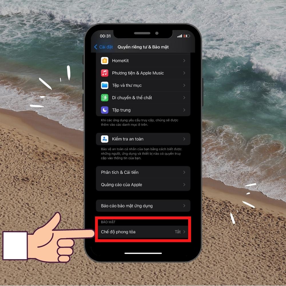 Hướng dẫn cách bật chế độ Lockdown trên iPhone bước 2