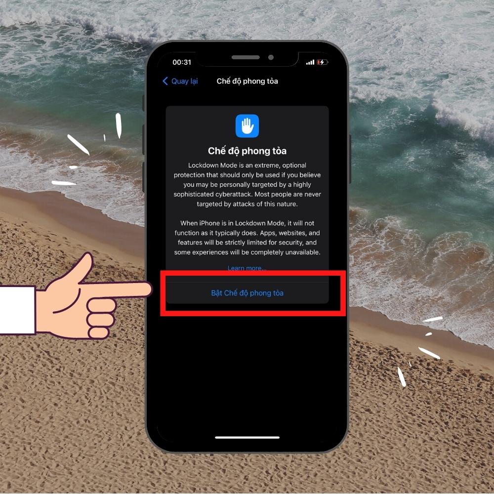 Hướng dẫn cách bật chế độ Lockdown trên iPhone bước 3