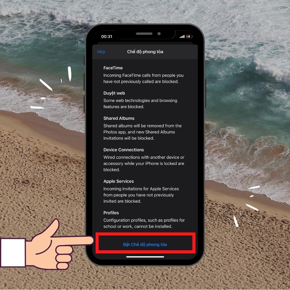 Hướng dẫn cách bật chế độ Lockdown trên iPhone bước 4