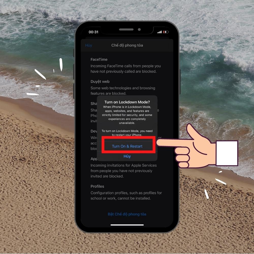Hướng dẫn cách bật chế độ Lockdown trên iPhone bước 5