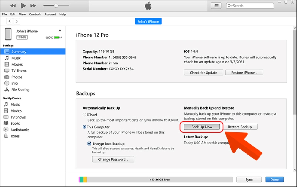 Trường hợp 2: iPhone thường xuyên kết nối với iTunes để sao lưu và đồng bộ 1