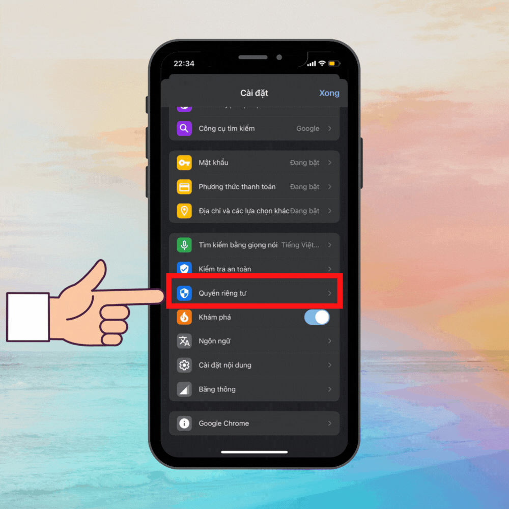 Cách xóa bộ nhớ Cache trên iPhone bằng ứng dụng Chrome 2