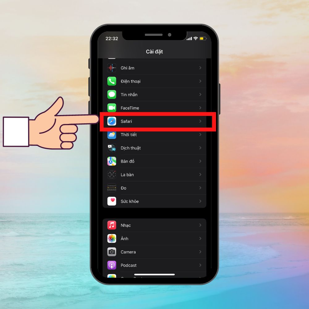 Cách xóa bộ nhớ Cache trên iPhone trong Safari 1