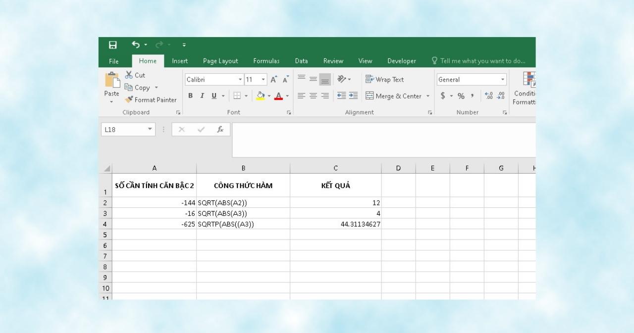 Những lưu ý, lỗi sai thường gặp khi dùng hàm căn bậc 2 trong Excel - 2