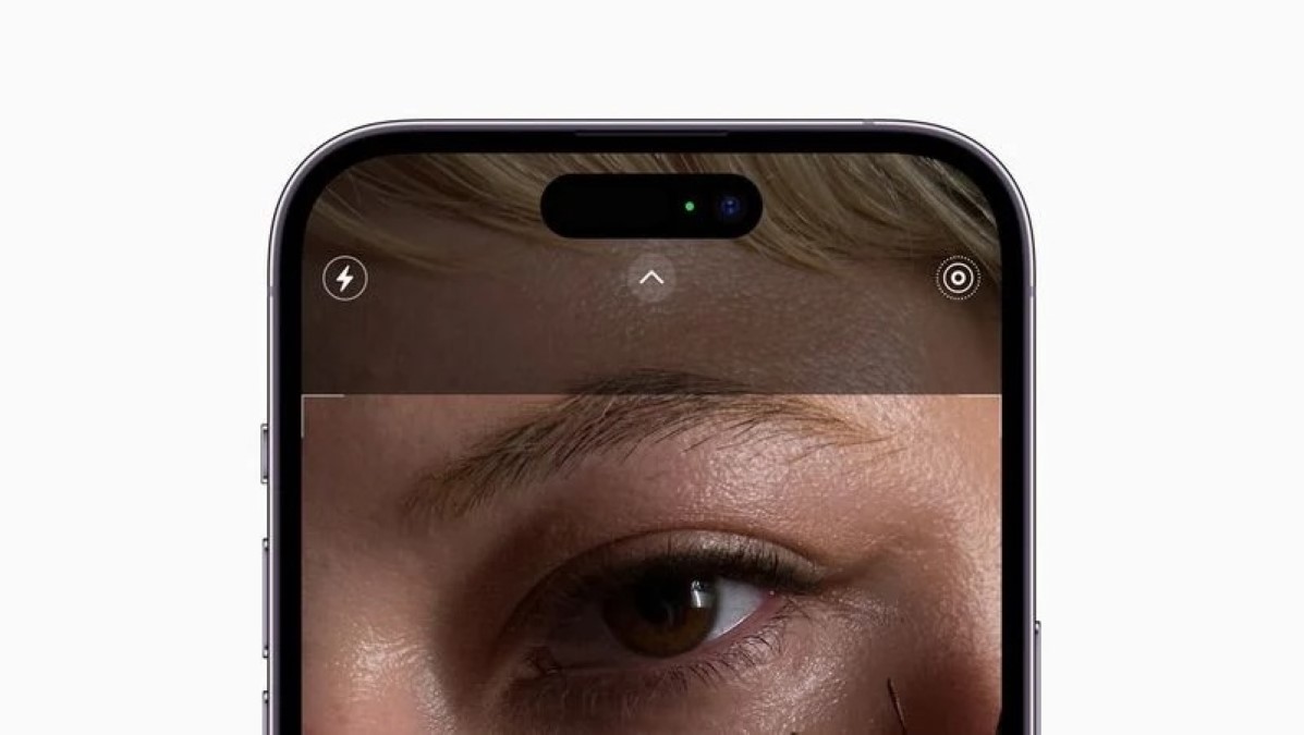 Phần giữa của Dynamic Island trên iPhone 14 Pro và iPhone 14 Pro Max sẽ ...