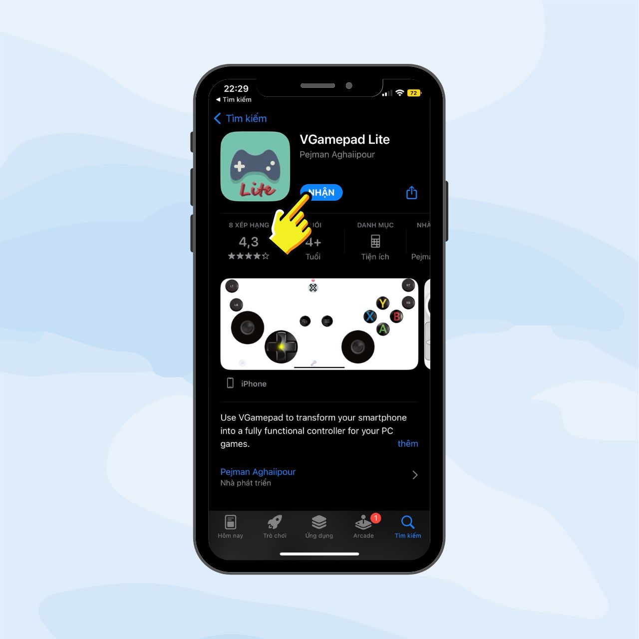 Cách biến điện thoại thành tay cầm chơi game - VGamepad Lite - Bước 2