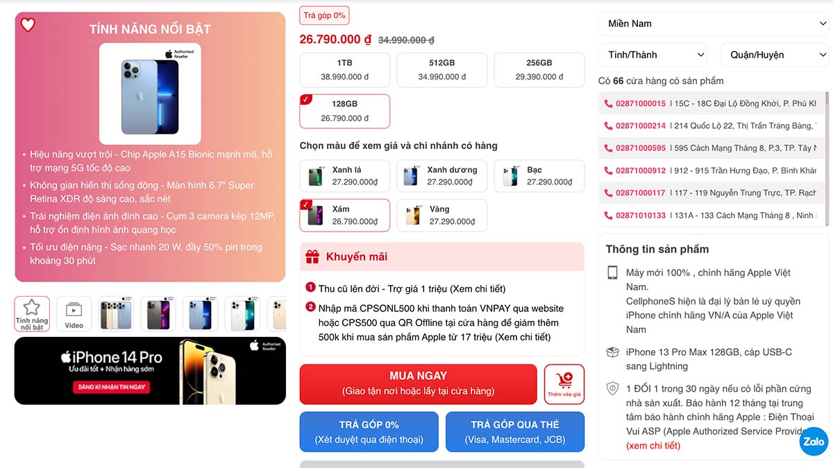 Giá iPhone 13 Pro Max quá tốt