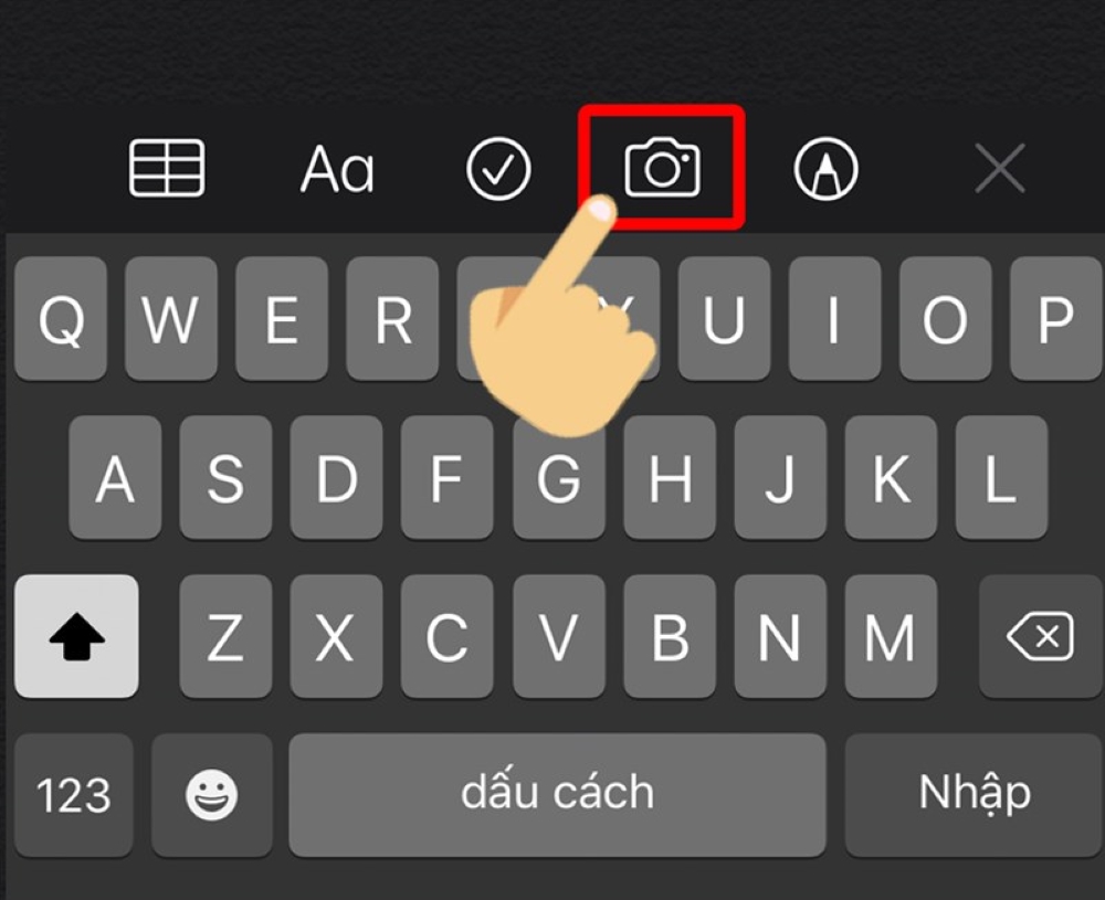 Quét tài liệu ở trong ứng dụng Notes 2