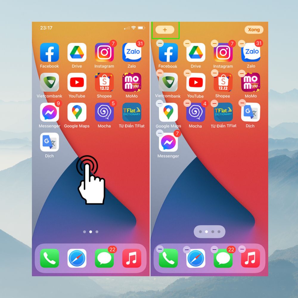 Xếp chồng những Widget trên Home Screen 
