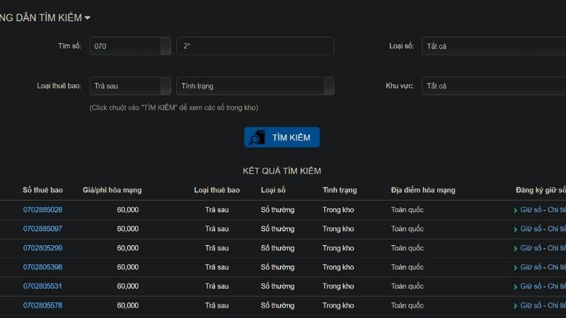 Mua sim 0702 trực tuyến - Bước 3