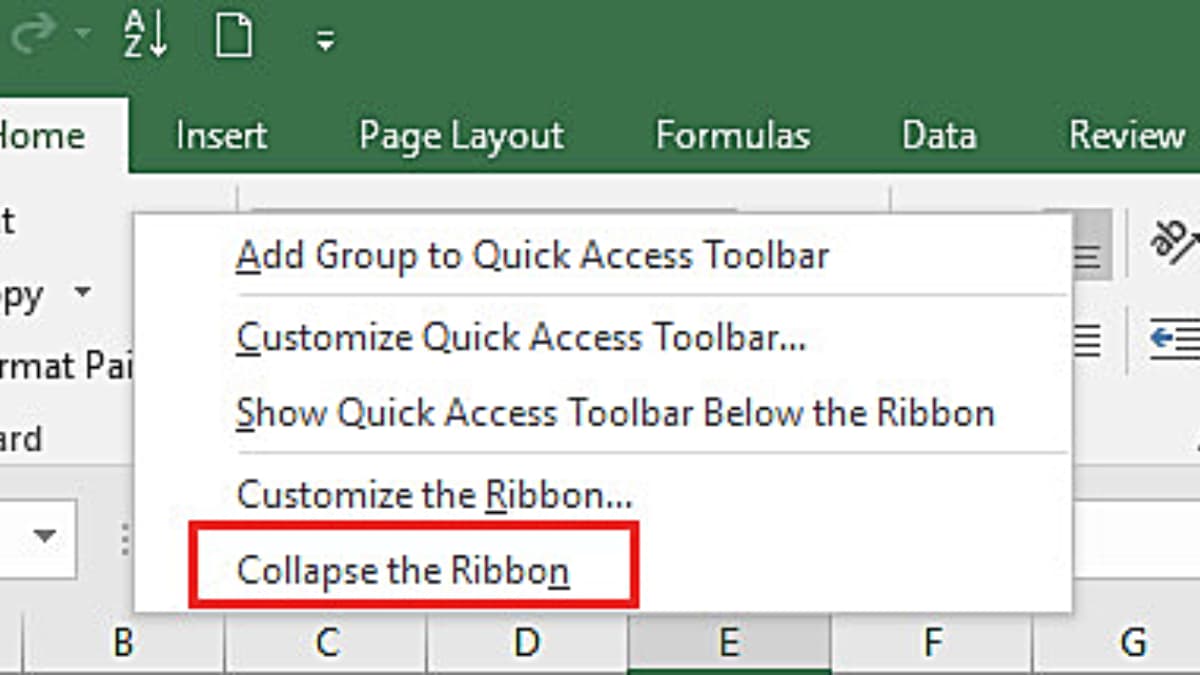 Hiện thanh công cụ (toolbar) trong Excel