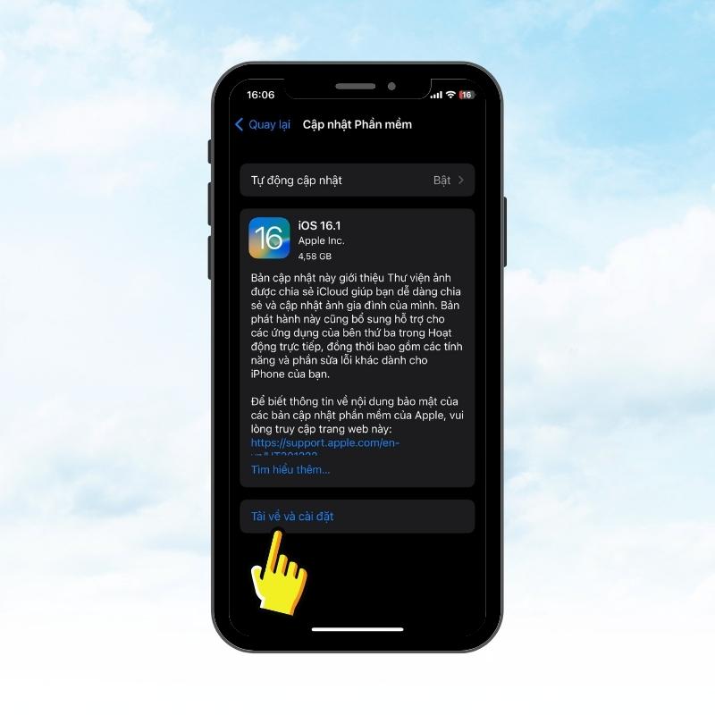 Hướng dẫn chi tiết cách cập nhật iOS 16 bản mới nhất - Bước 3