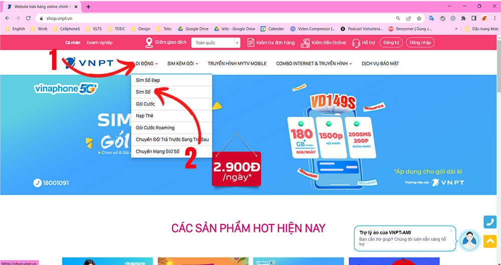 Mua sim đầu số 0823 tại website
