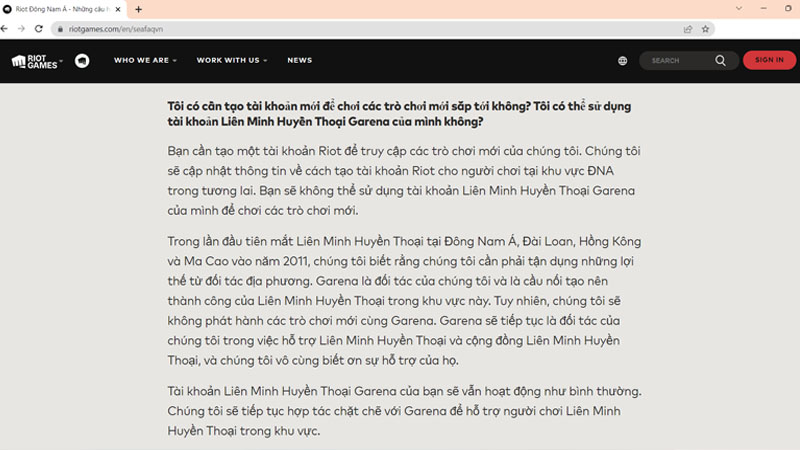 LMHT về tay VNG, Garena chỉ còn hỗ trợ