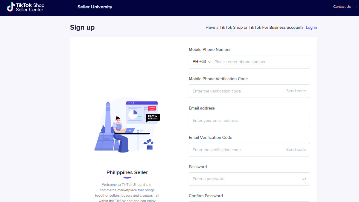 Cách đăng ký Tiktok Shop Seller Center