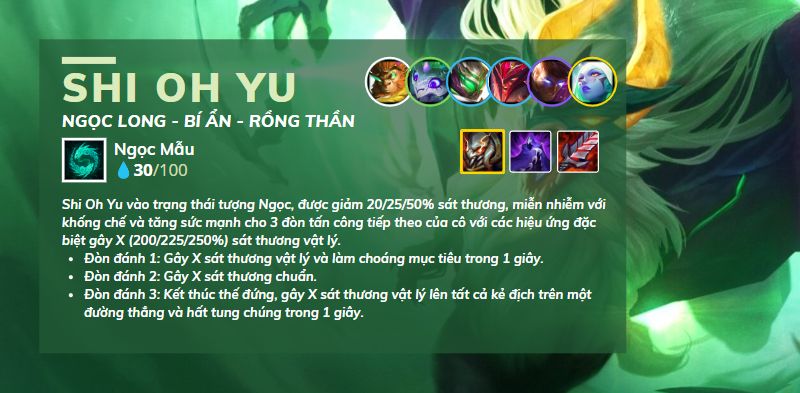 tổng quan shi oh yu ngọc long