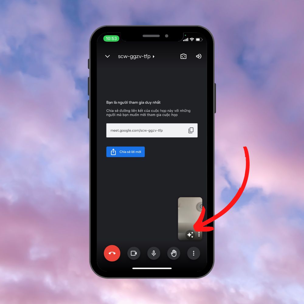 Cách dùng filter trên Google Meet trên điện thoại đơn giản 1