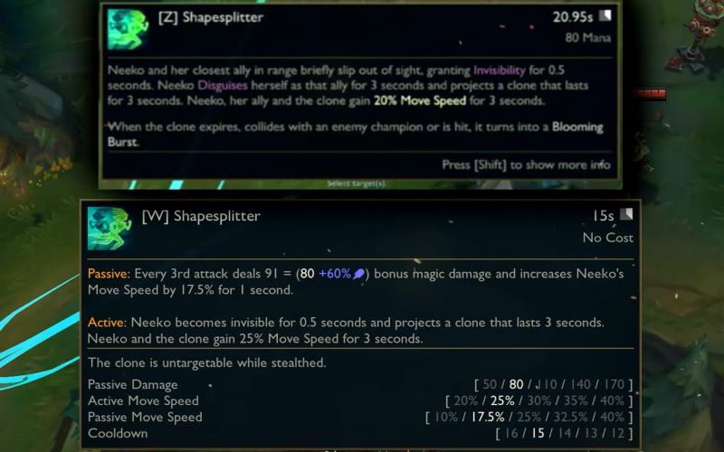 Chiêu W tướng Neeko LMHT sau khi làm lại
