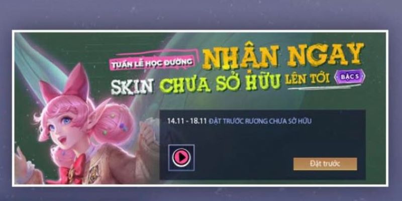 bước 2 hướng dẫn sự kiện Đặt Trước Skin, Nhận skin free liên quân