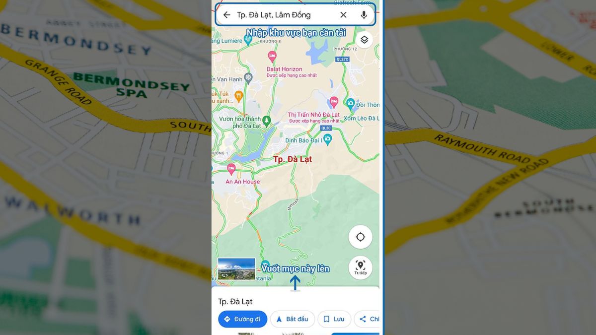 Cách sử dụng Google Maps chỉ đường khi không có internet bước 1