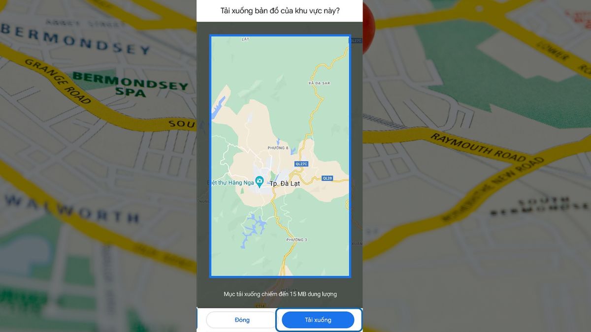 Cách sử dụng Google Maps chỉ đường khi không có internet bước 3