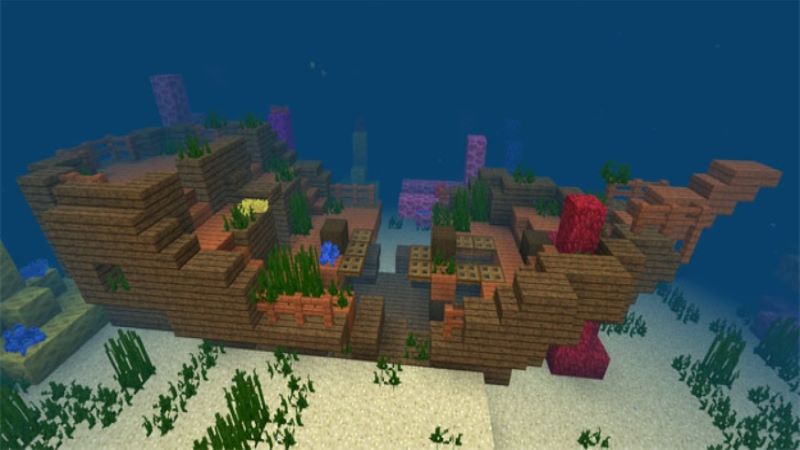 kim cương ở shipwreck Tàu Đắm khu vực trong minecraft