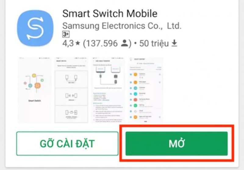 Cách chuyển dữ liệu từ Oppo sang Samsung bằng Smart Switch bước 1
