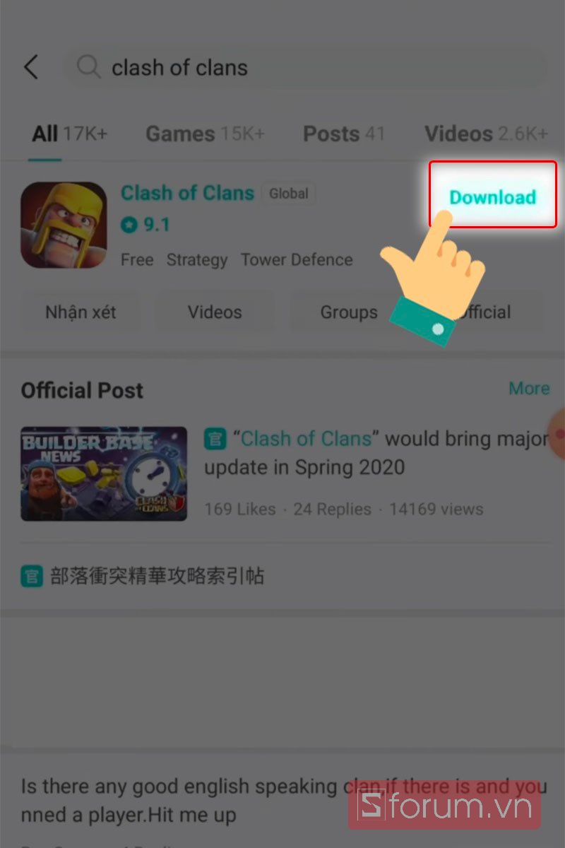 Cách tải Clash Of Clans trên điện thoại Android bước 2