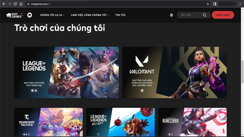 trang chủ riot tải LMHT và ĐTCL, chuyển đổi tài khoản Garena sang Riot