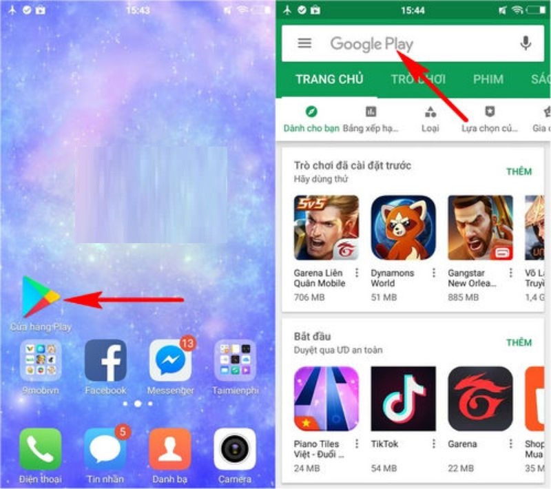 Truy cập vào CH Play/ App Store để tải lịch vạn niên