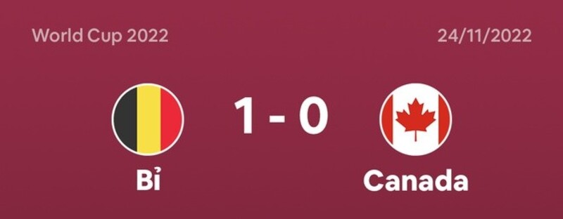 tỉ số bỉ vs canada 1-0
