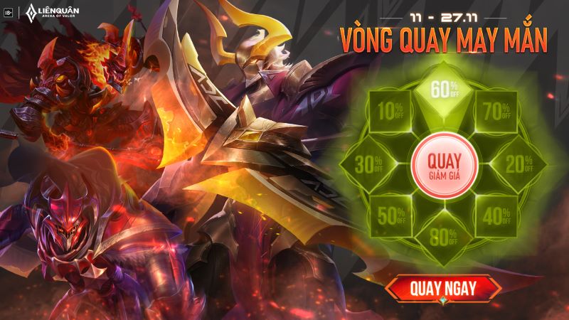 sự kiện vòng quay giảm giá liên quân