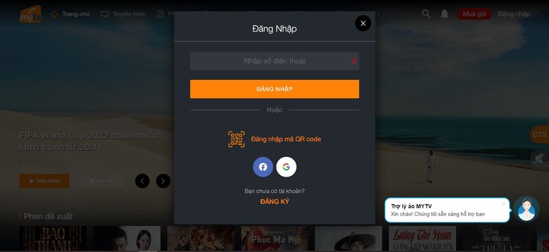Cách xem World Cup trên MyTV bằng máy tính 1