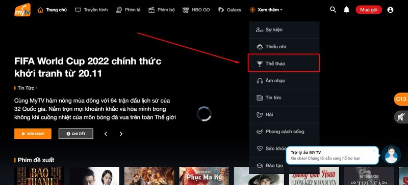 Cách xem World Cup trên MyTV bằng máy tính 2