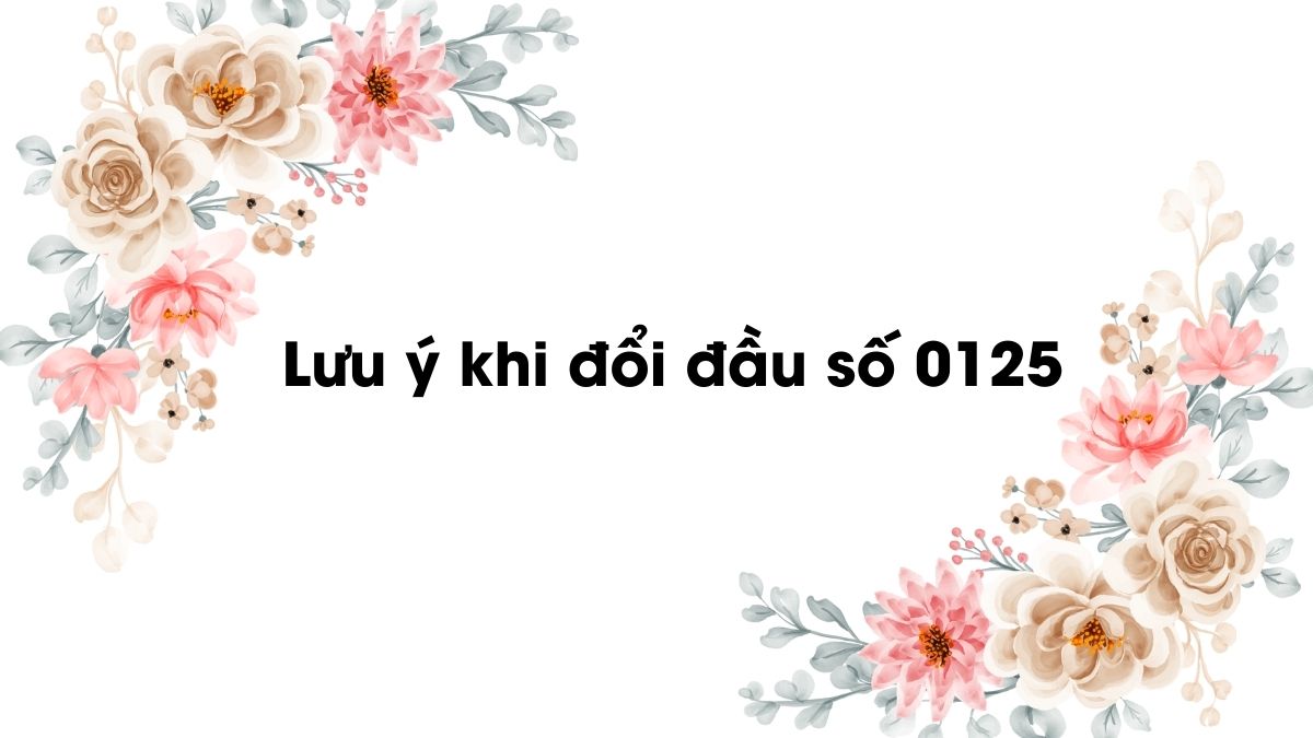 Một số lưu ý khi thực hiện chuyển đổi đầu số 0125 thành 085.