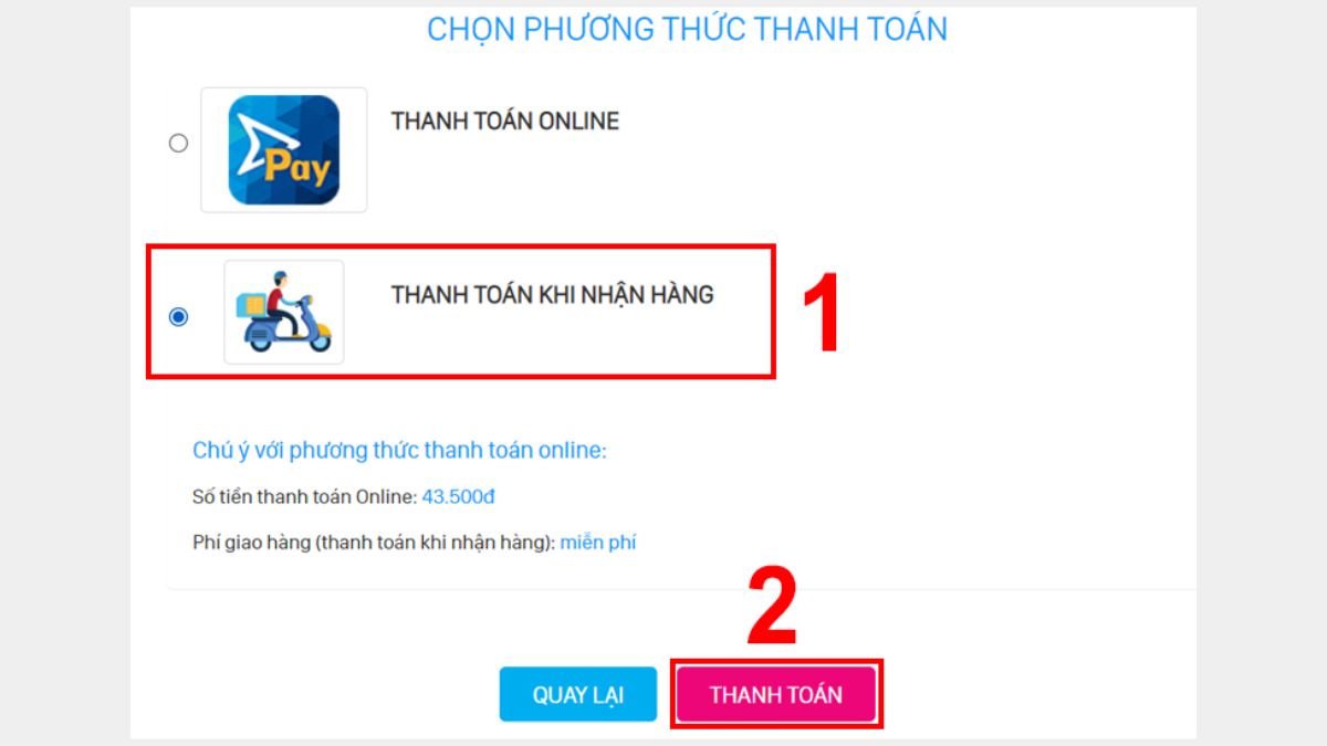 Thanh toán và hoàn tất mua hàng