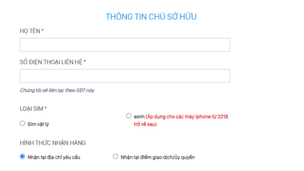 Thực hiện đăng ký thông tin cá nhân