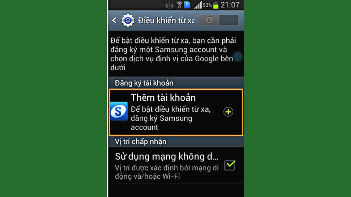 cài định vị giữa 2 điện thoại Samsung