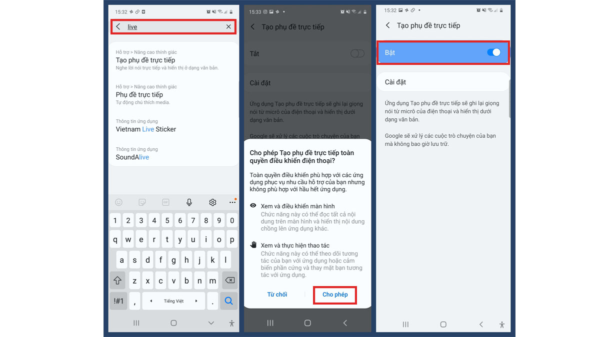 Bật tính năng phụ đề trực tiếp trên Android 10