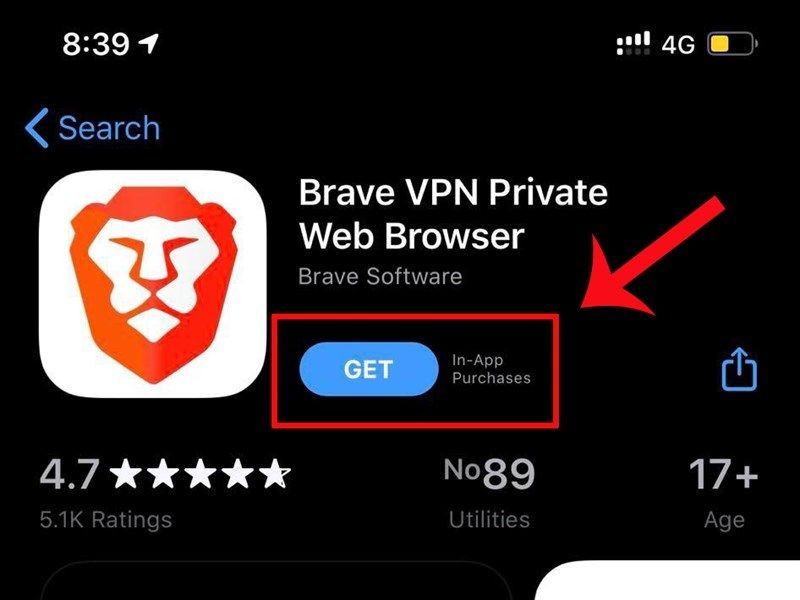 Cách Download và cài đặt Brave Browser trên iPhone bước 4