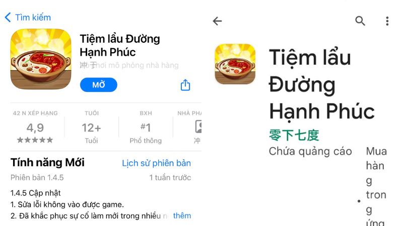 cách tải game Tiệm lẩu Đường Hạnh Phúc trên điện thoại