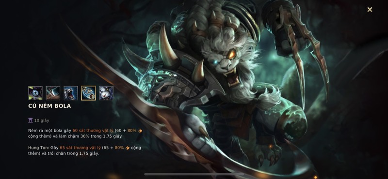 chiêu 3 Cú ném balo Rengar game Tốc Chiến