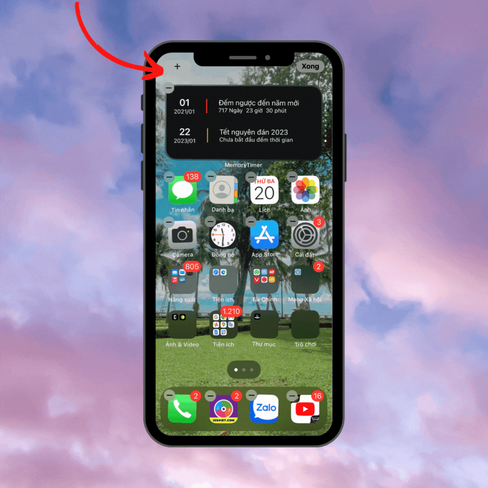 Cách tạo đồng hồ đếm ngược thời gian Tết 2023 trên màn hình iPhone 6