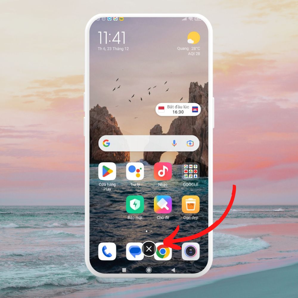 Cách ghim tỷ số AFF CUP trên điện thoại Android 8